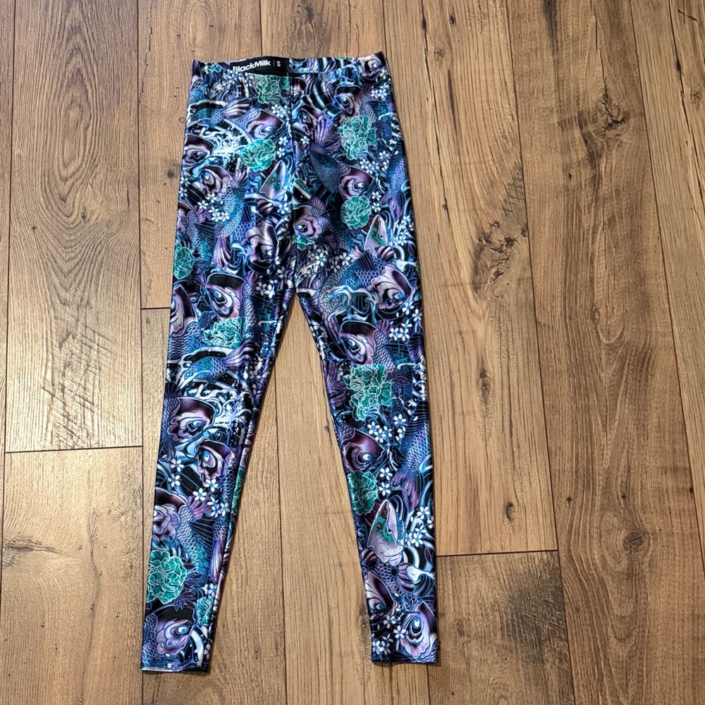 Blackmilk Koi Purple S Leggings OG made in Australia